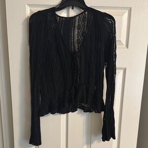 White House Black Market Black Lace Cardigan
